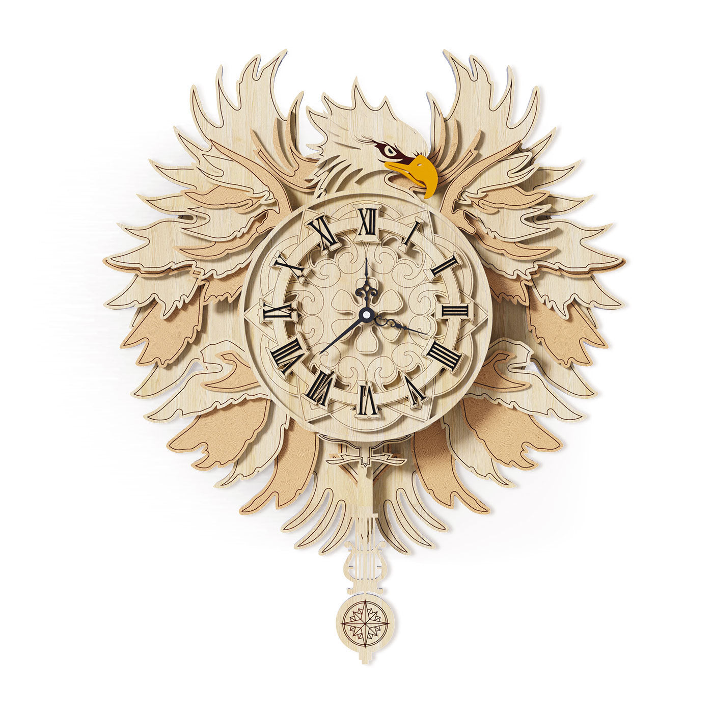 Home Fashion Minimalist Hawk With His Wall Clock Puzzle Toys