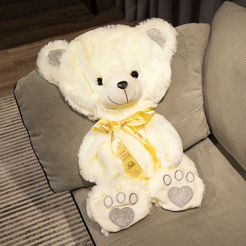 Lindo oso de peluche muñeca juguetes de peluche corazón femenino