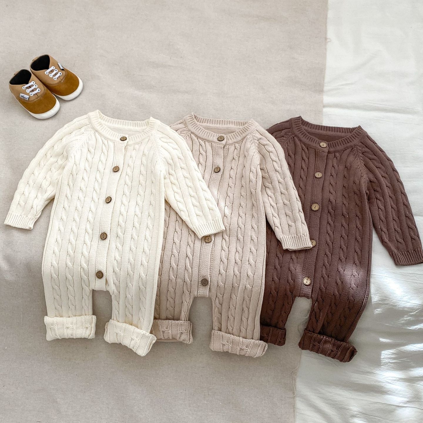 Handmade Twist Baby Jumpsuit Knitted