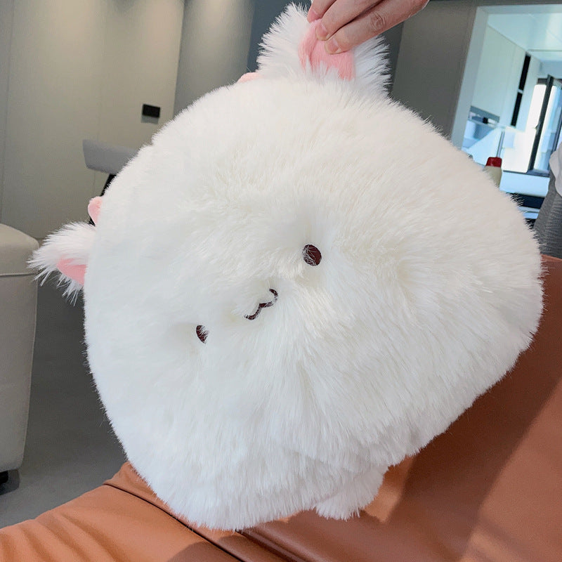 Sleeping Pillow On Bed Cute Long-haired Cat Cat Beast Doll