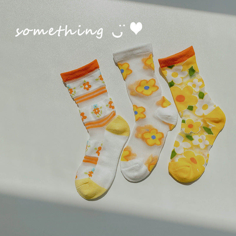 Children's Socks Summer Color Matching Plaid Korean Baby