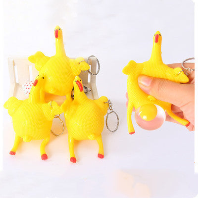 Venting toy laying hen