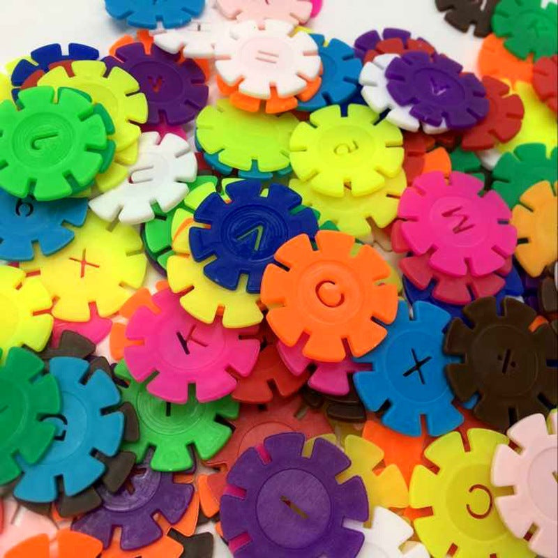 Early Education Insert Snowflake Piece Wooden Box Plastic Insert