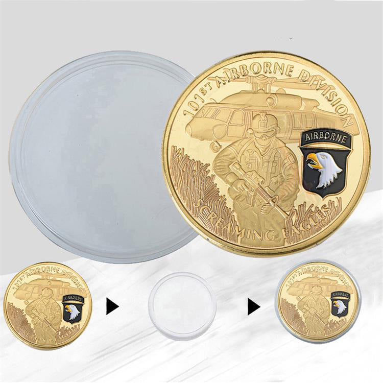 United States Screaming Army 101st Airborne Division Gold Plated Souvenir Coin