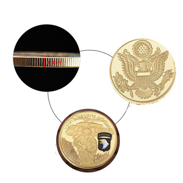 United States Screaming Army 101st Airborne Division Gold Plated Souvenir Coin