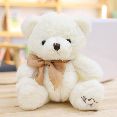 Lindo oso de peluche, juguete de peluche, oso de peluche, muñeca de oso con pajarita de mariposa, muñeca de trapo, regalo de cumpleaños para niña