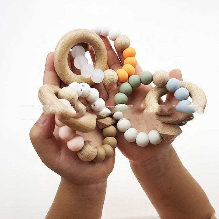 Spot Wholesale Baby Teether Bracelet Food Grade Silicone Baby Soothing Molars