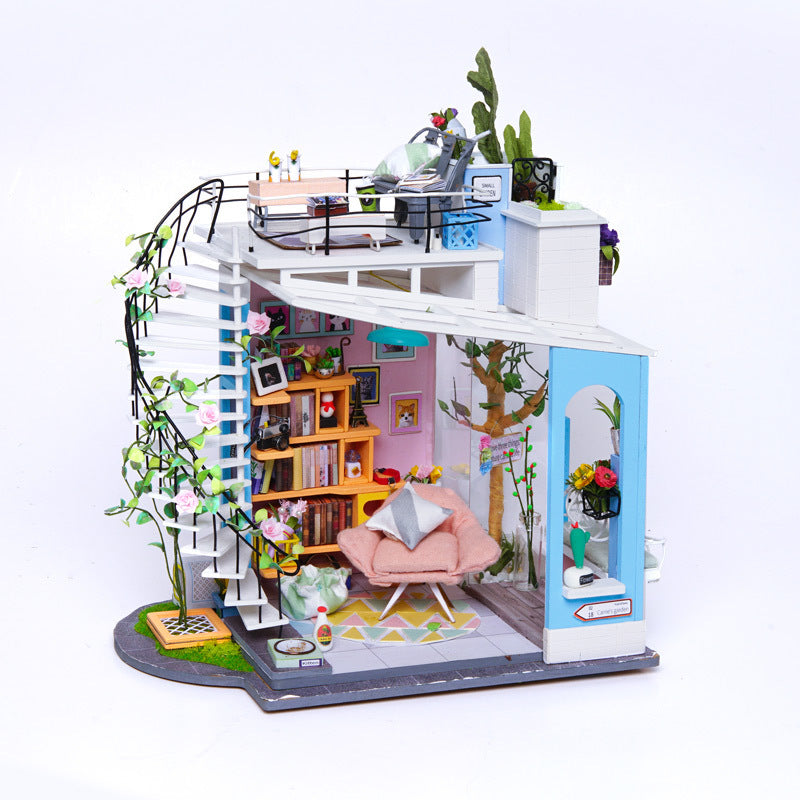 DIY Cabin Model Hand-assembled To Make A Creative Small House