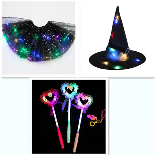 Magical & Luminous LED Princess Halloween Tutu Skirt Sequins Shiny Skirt