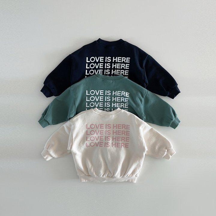 Back Letter Printed Crew Neck Sweatshirt