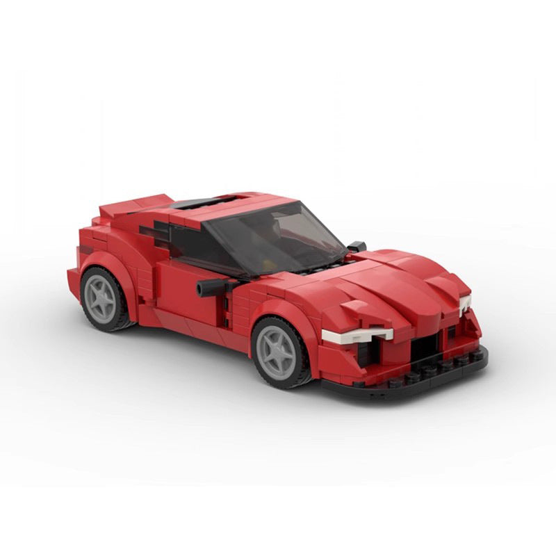 Bloques de unidad doméstica MOC sobre ruedas ensamblados Boy Speed8 Grid Car Model