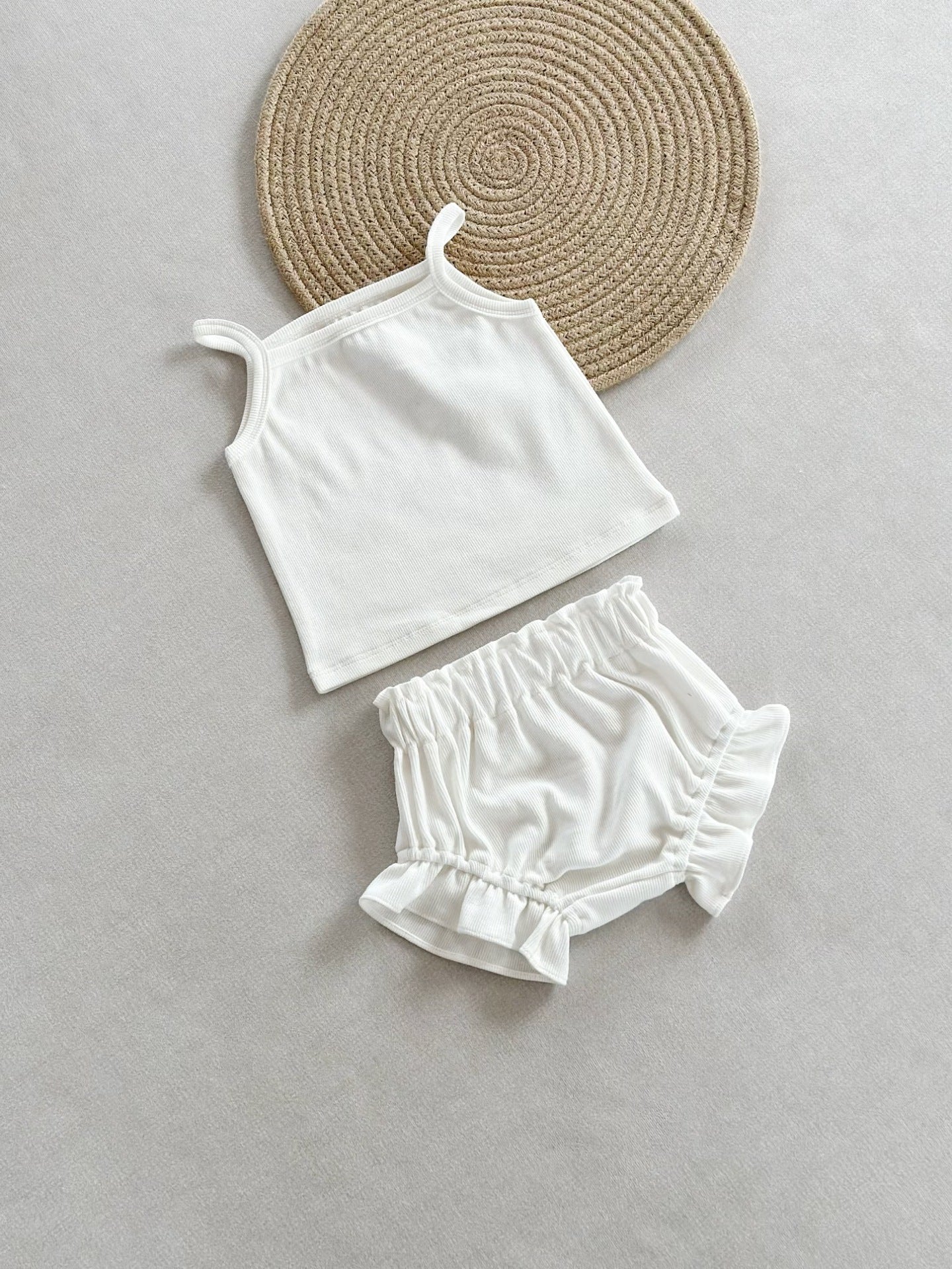 PP Shorts Thin Rib Cotton Women's Home Wear Two-piece Set