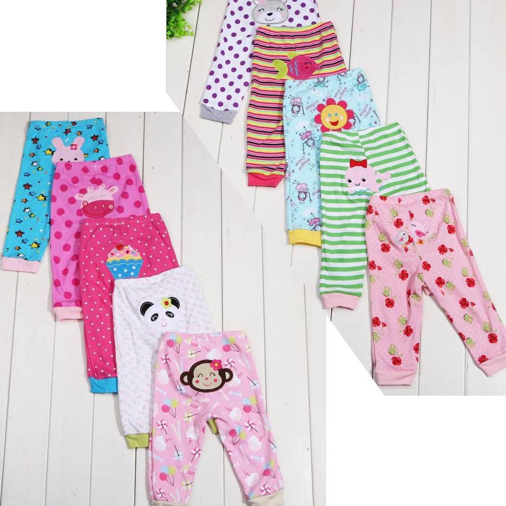 Leggings infantiles con estampado de dibujos animados, 5 piezas