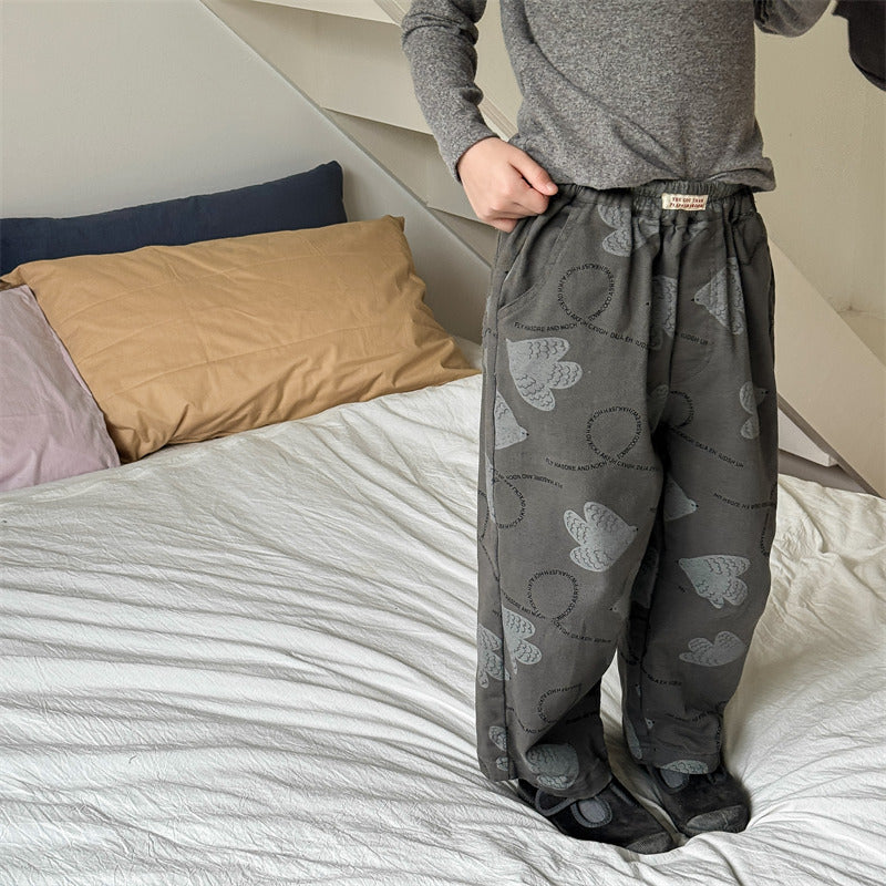 Children's Washed Cotton Casual Pants
