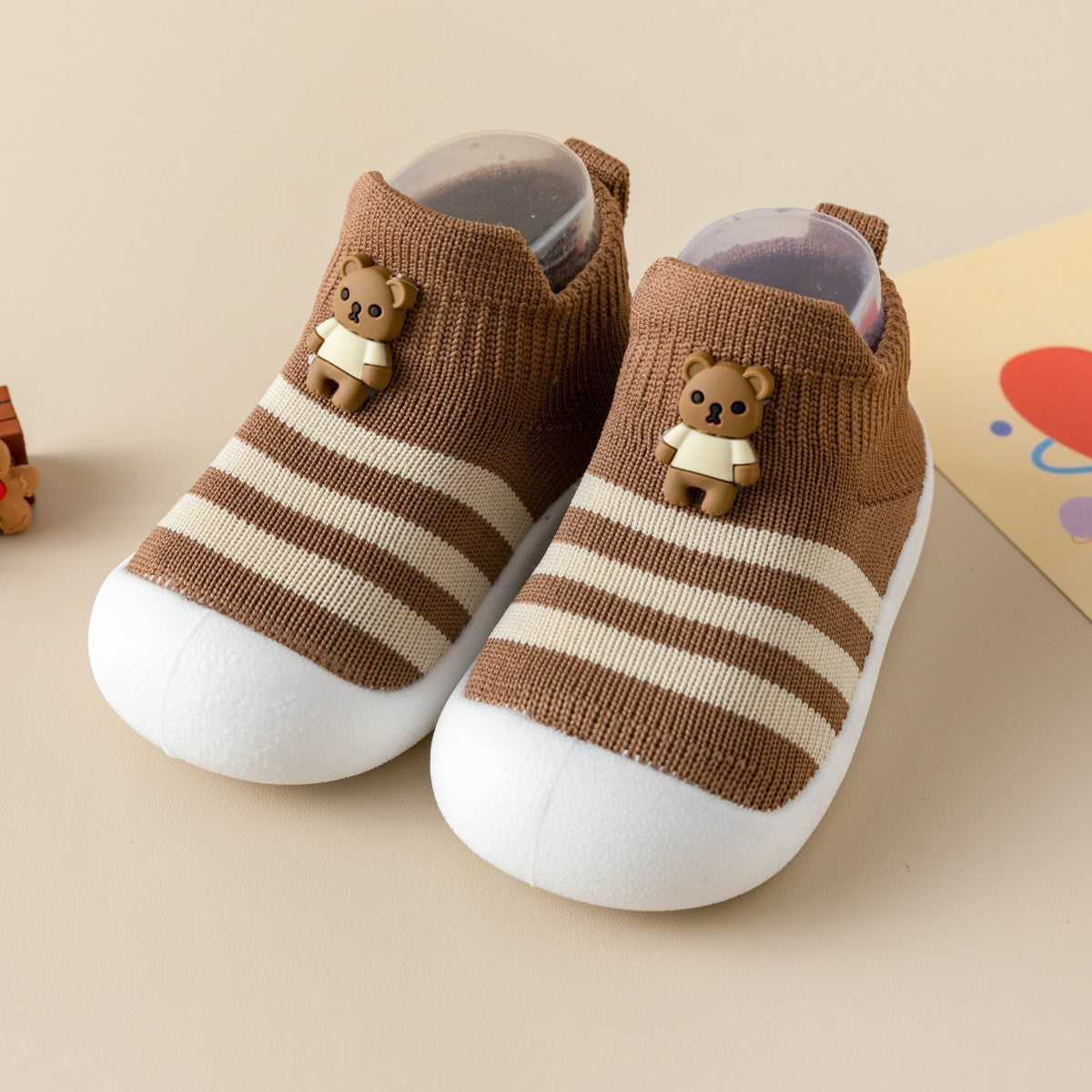 Casual Simple Soft Bottom Non-slip Cartoon Striped Toddler Shoes