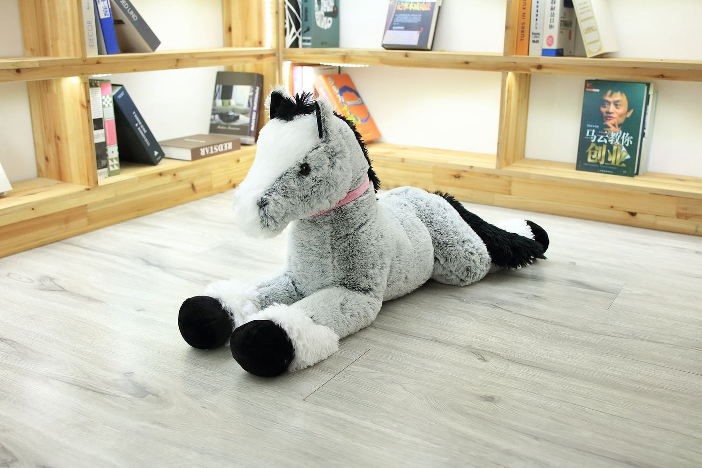 Simulation lying horse pillow plush toy