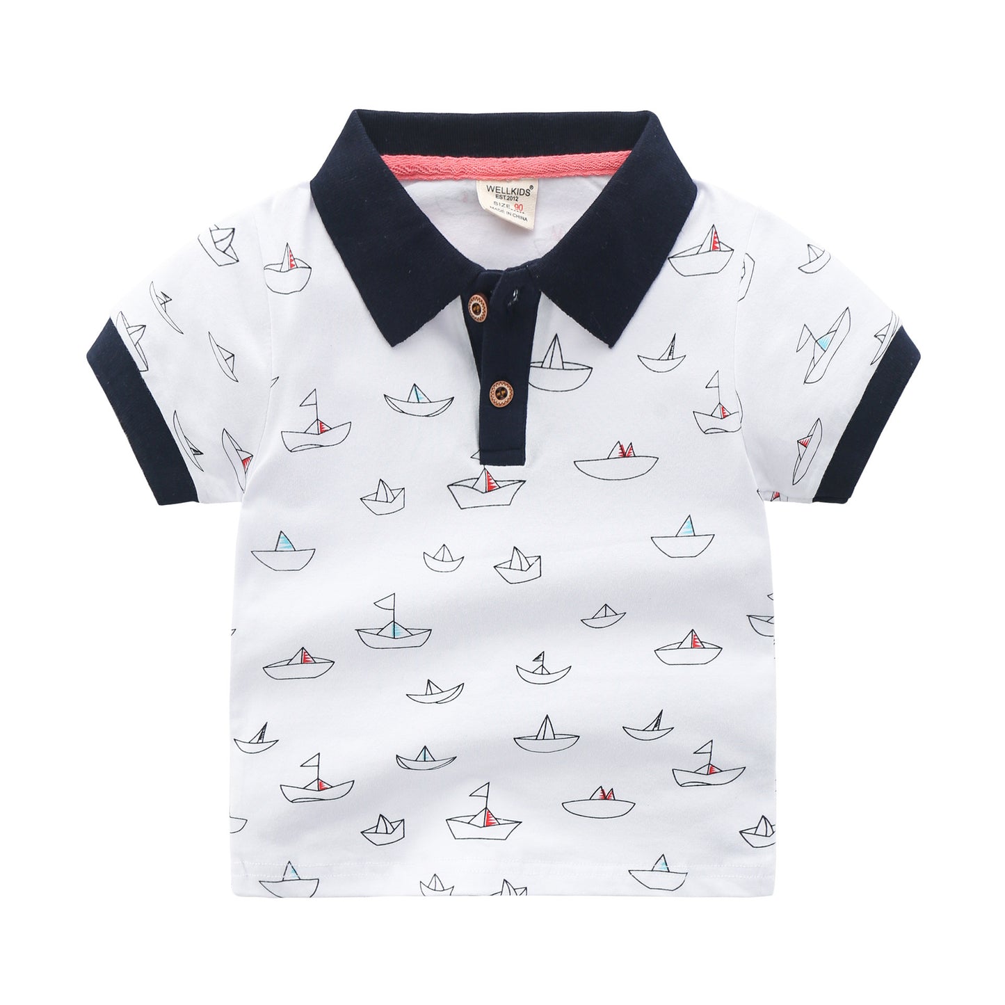 Camiseta polo de manga corta con solapa para niños