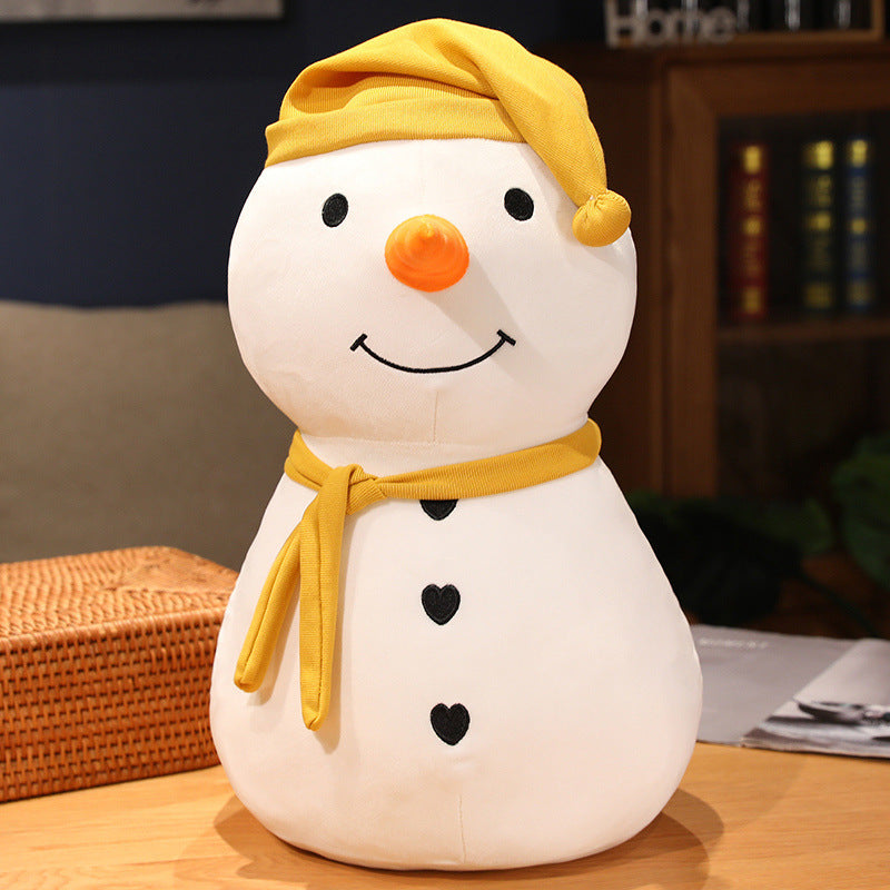 Muñeco de nieve de peluche con texto "Love in Winter Christmas"