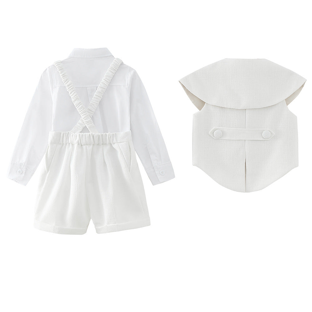 Casual White Children Vest Suit