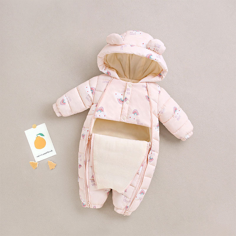 Clothes For Babies Baby Jumpsuits Winter Fleece-lined