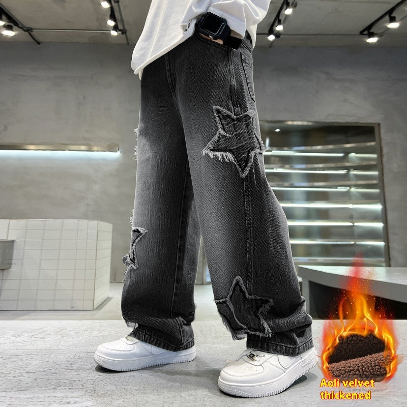 New Big Children Wide-leg Pentagram Jeans