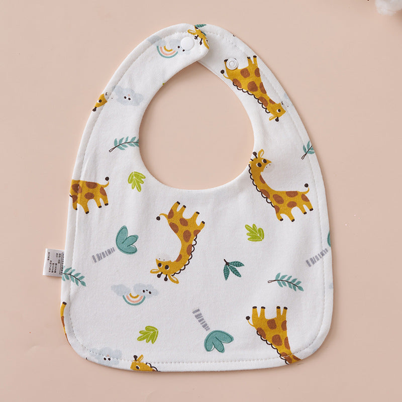 Bavoir bébé en coton pur en forme de U imperméable