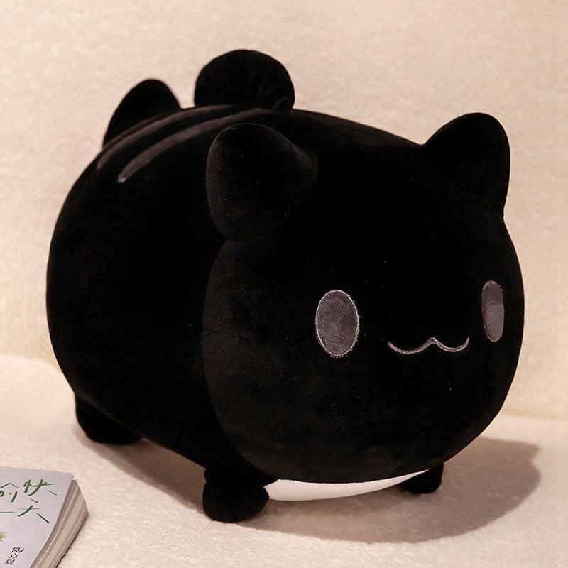 Dessin animé mignon queue de poisson chat en peluche accompagner poupée fille lit canapé poupée cadeau d'anniversaire