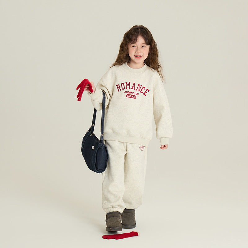 Children's Velvet Sport Suit Two-piece Set