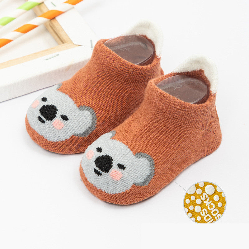 Calcetines náuticos antideslizantes de corte bajo con dibujos animados para bebés y niños
