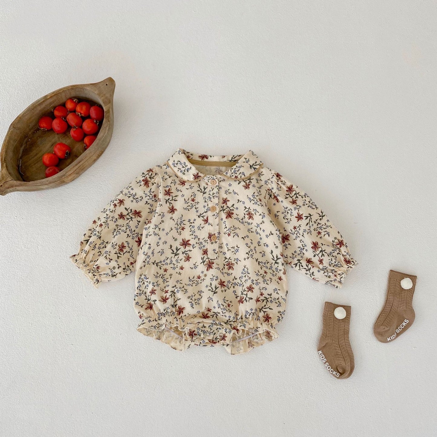 Baby Girl Cotton Print Romper Triangle Jumpsuit