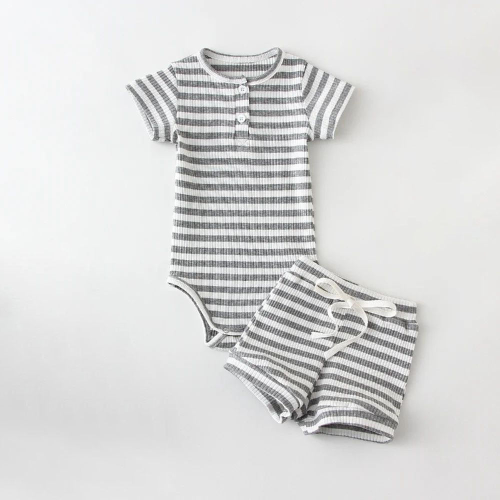 Two-piece Boys' Summer Round Neck Romper Suit