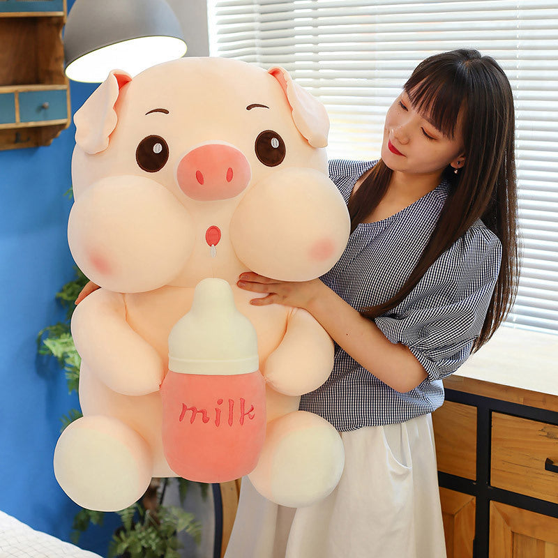 Baby Bottle Pig Ragdoll Plush Toy Doll