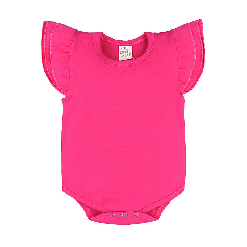 Barboteuse bébé fille à volants couleur bonbon pour enfants