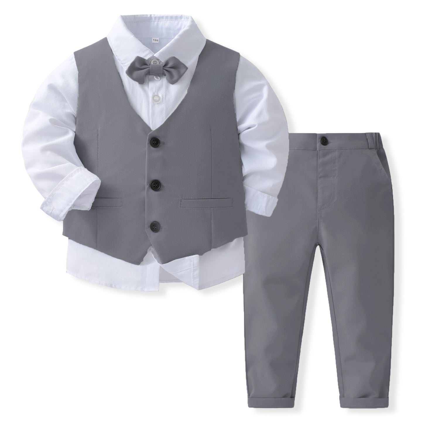 Banquet Party Gentleman Bow Tie Vest Dress Boys' Three-piece Suit