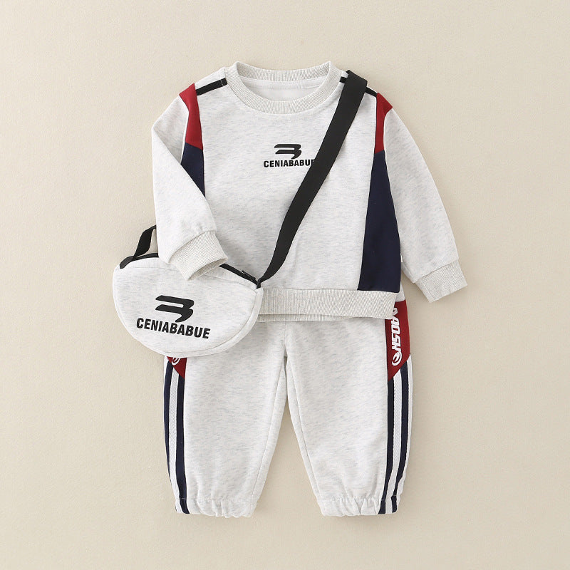 Traje de algodón para niños, ropa informal y cómoda de otoño.