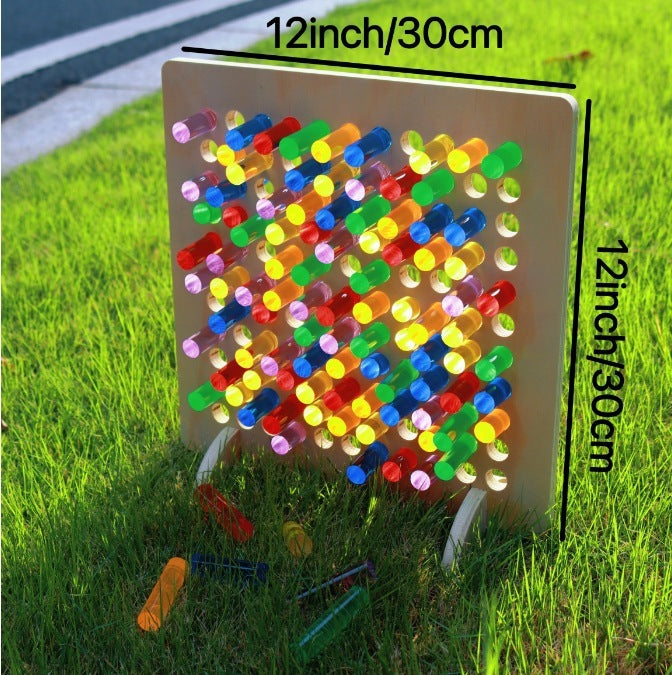 Montessori Early Childhood Education Rainbow Wire-wrap Board Pixel Art Educational Toys