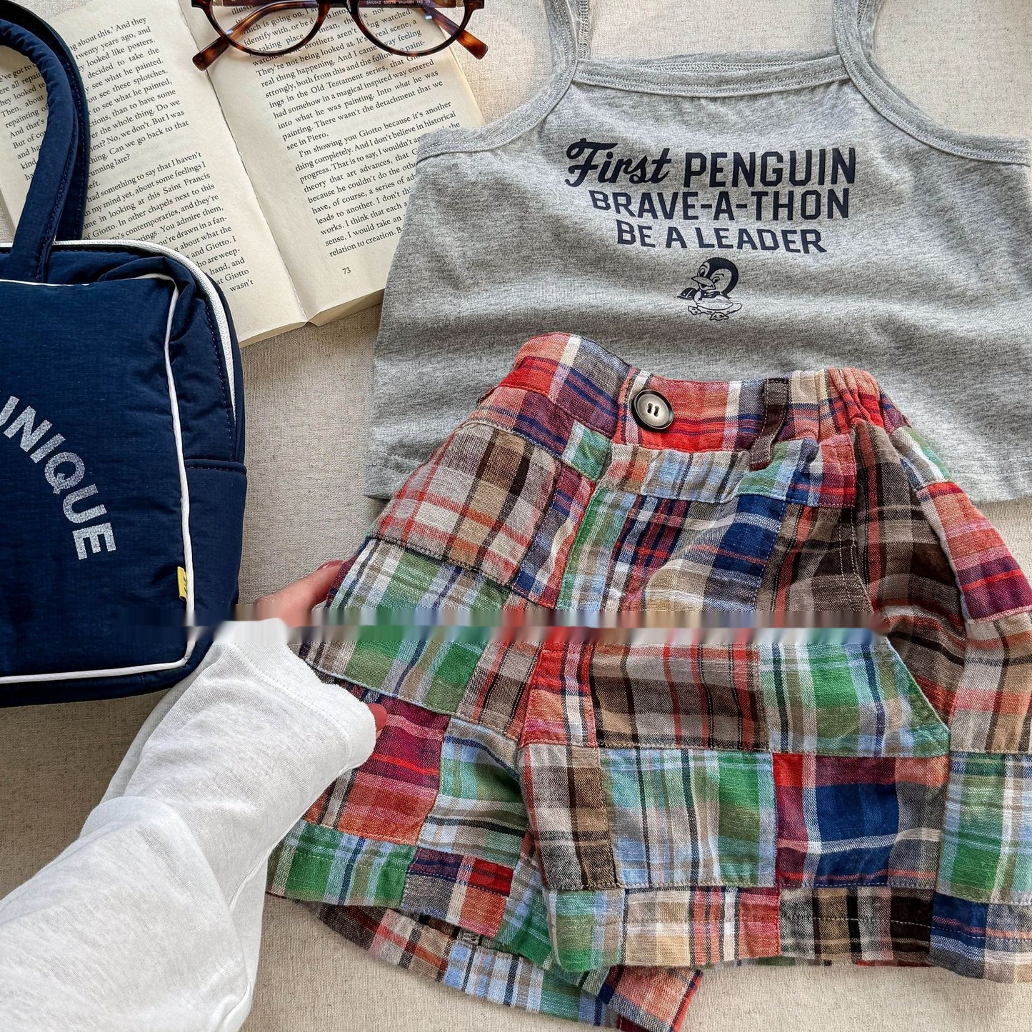 Summer Wear Fashion Stitching Short Boy And Girl Pants