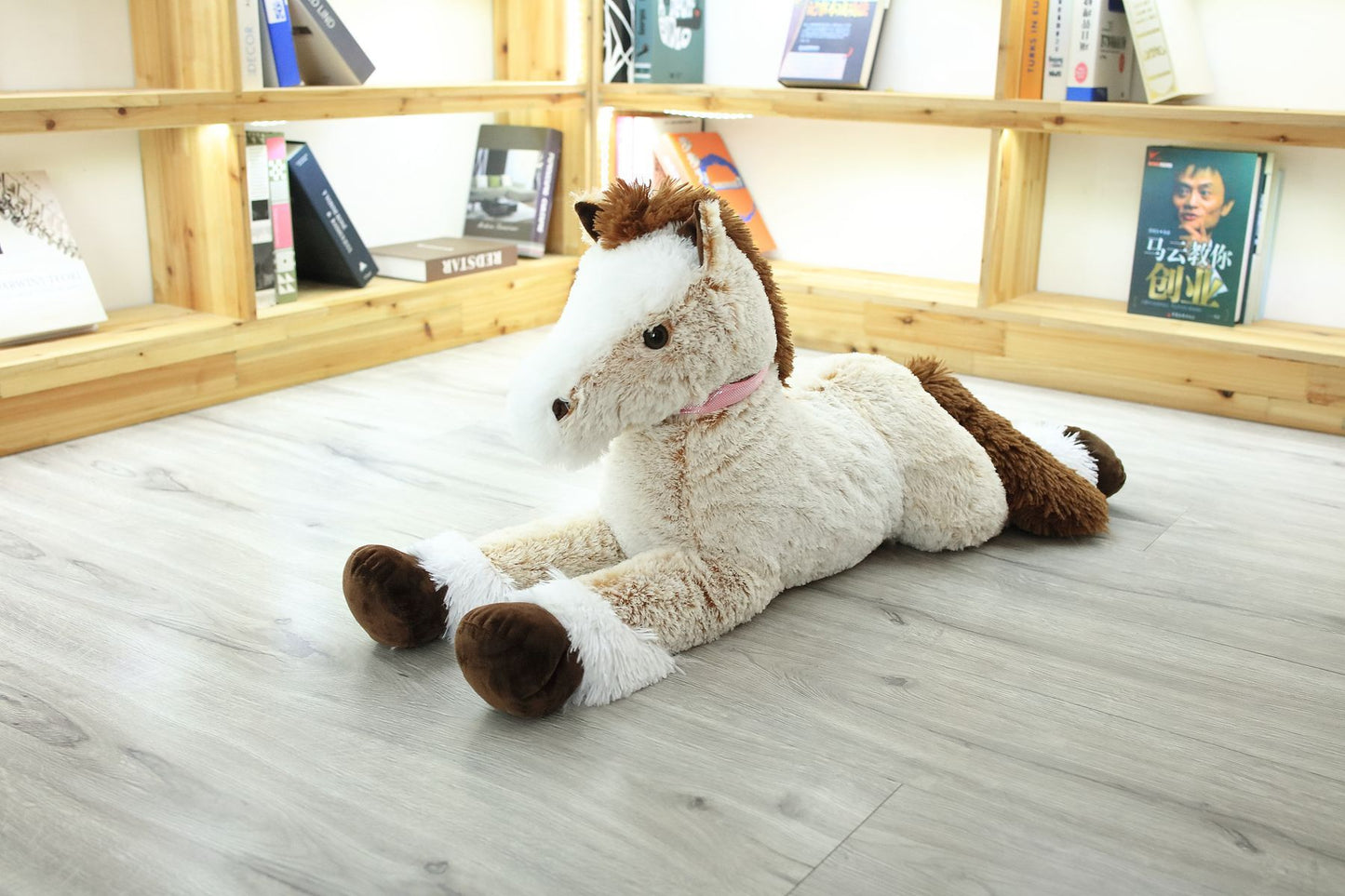 Simulation lying horse pillow plush toy