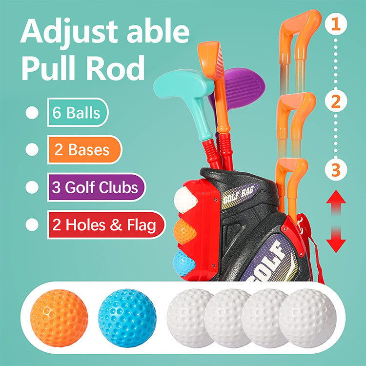 Children's Trolley Box Golf Toy Club Suit Educational Indoor Outdoor Sports Game