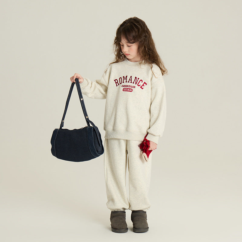Children's Velvet Sport Suit Two-piece Set