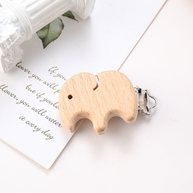 Stainless Steel Beech Animal Pacifier Clip