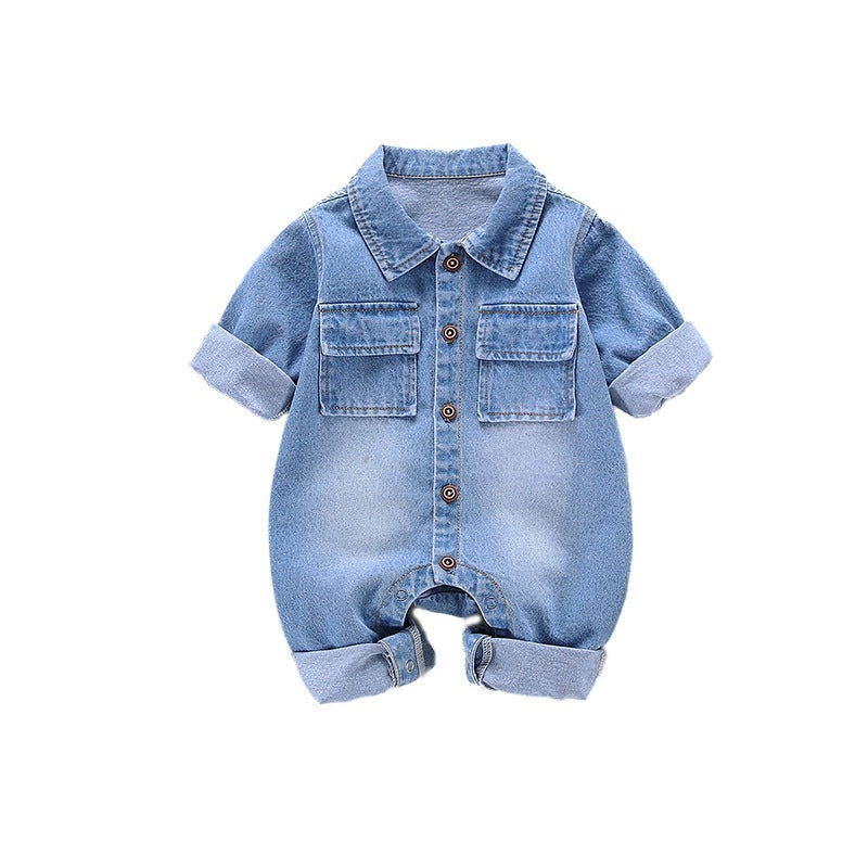 Men's And Women's Denim Printing Jumpsuit