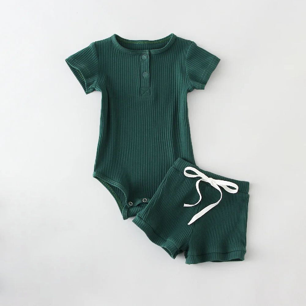 Two-piece Boys' Summer Round Neck Romper Suit