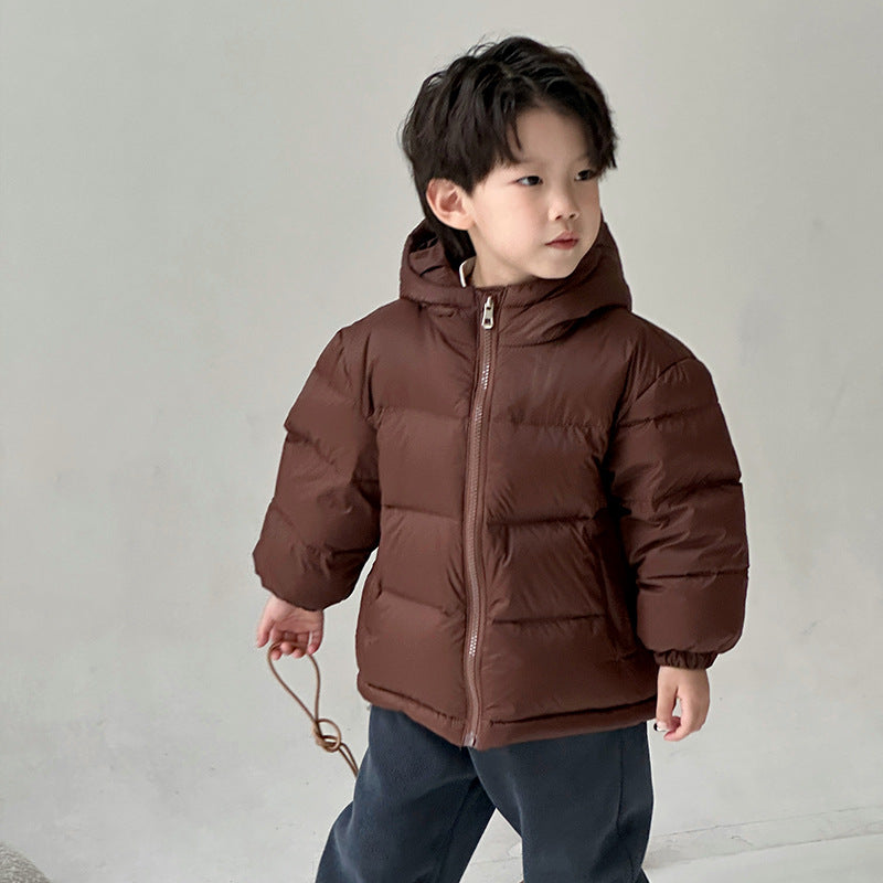 Winter Boys And Girls Thickened Hooded Down Jacket