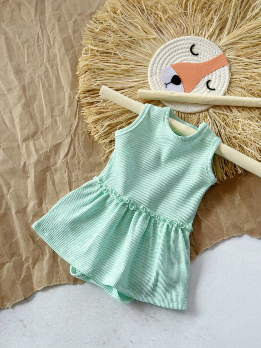 Baby Girl Sleeveless Vest Onesie Cute Sweet