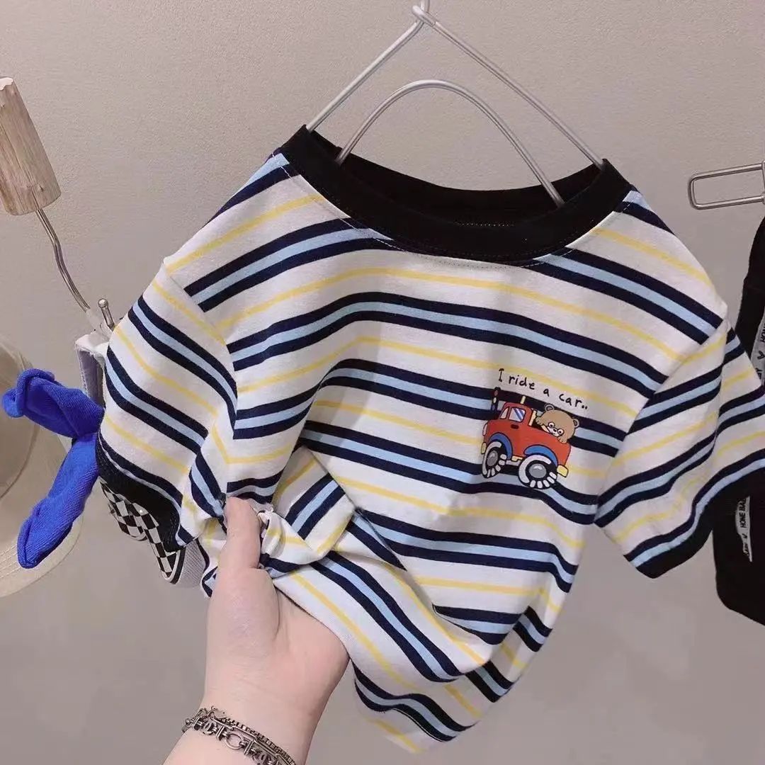 Children Loose Striped Short Sleeve T-shirt
