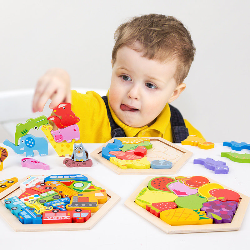 Children's Animal Fruit Creative Three-dimensional Puzzle Puzzle Educational Toys