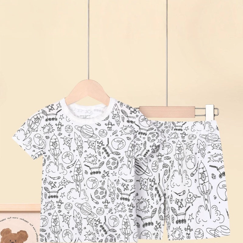 Cotton Children's Loungewear Pajamas Suit