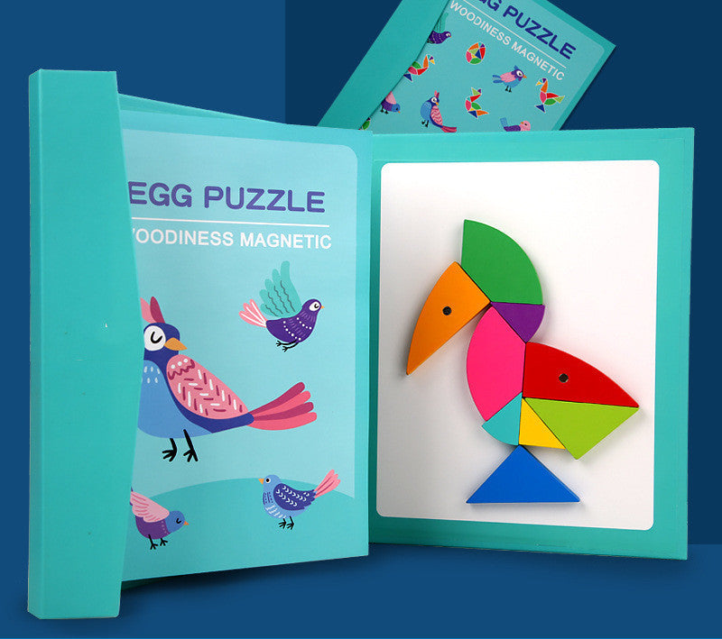 Jouet Éducatif Tangram Magnétique en Bois pour Enfants