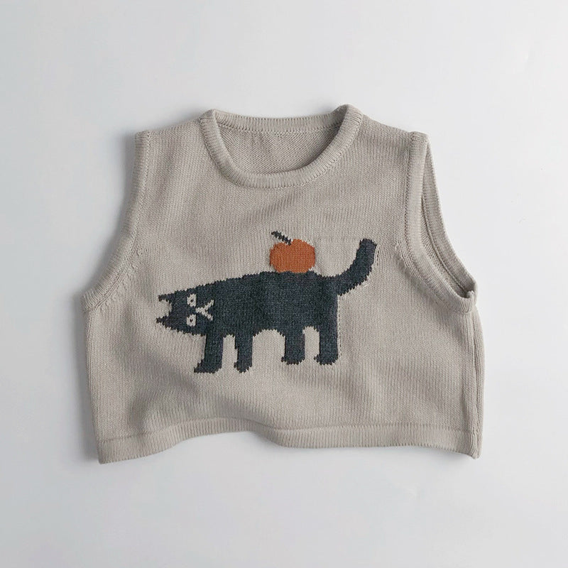 Spring And Autumn Vest Sleeveless Jacquard Knitted Cotton